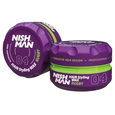 Abbildung von Nishman Haar Styling Wachs 150ML Kraftvoller Halt und Flexibles für Jede Frisur Langanhaltende Kontrolle Definition (150ML, 04 Rugby)