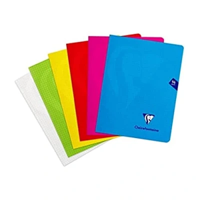 Abbildung von Clairefontaine 303742C Schulheft / Heft Mimesys, 17x22 cm, 48 Blatt 90g, kariert 5/5, Einband aus PP, geheftet, farbig sortiert, 6 Stück