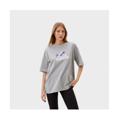 Abbildung von adidas Damen Flower Pack Badge of Sport Tee T Shirt, medium Grey Heather, XL
