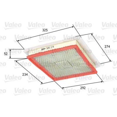 Abbildung von VALEO 585174 Luftfilter 51 234 293 Filtereinsatz mit Vorfilter OPEL: Astra H Caravan, GTC, Hatchback
