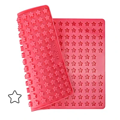 Abbildung von Collory Backmatte Hundekekse für MINI STERN (1,5cm) Leckerlis, Silikon Backform, Pralinenform, Schokoladenform, Hitzebeständig, Lebensmittelecht &amp; Bpa frei