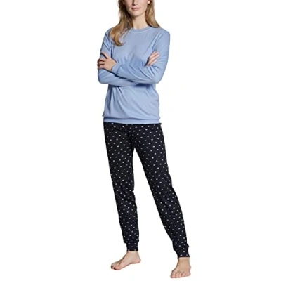 Abbildung von Calida Night Lovers MIT BÜNDCHEN SET Nachtwäsche Set, Damen, Größe: 40/42, Dark lapis blue