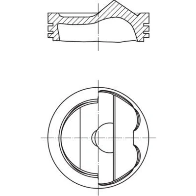 Abbildung von MAHLE ORIGINAL 028 PI 00124 000 Kolben 84,5 für Zylinder 1 3 mit Kolbenringträger, ohne Kühlkanal AUDI: A4 B8 Saloon, Avant