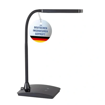 Abbildung von Maul LED Tischleuchte MAULpearly colour vario Schreibtischlampe dimmbar Leistungsstarke Arbeitsplatzleuchte mit 3000 6500K Lampe für Schreibtisch, Büro Schwarz