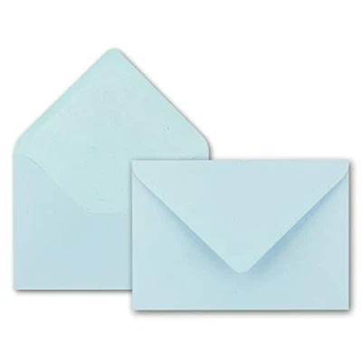 Abbildung von 75x Brief Umschläge in Babyblau 80 g/m² Kuverts DIN B6 Format 12,5 x 17,6 cm Nassklebung ohne Fenster