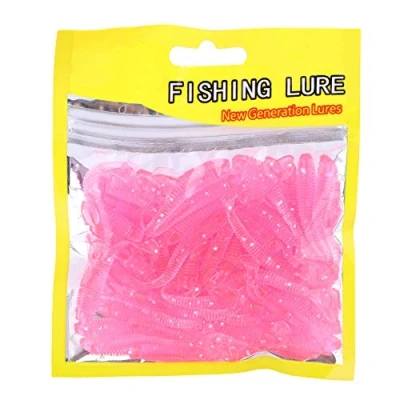 Abbildung von Angelköder Würmer Und maden,Angelköder Maden,Wurm Köder Fisch,Stahlvorfach,50 Stücke Weiche Set,5 cm Kunststoff Fischköder T Schwanz Grub Wurm Fischgeschirr Zubehör 9