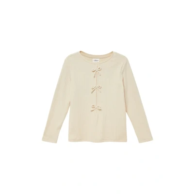 Abbildung von s.Oliver Langarm MIT Schleifendetails Langarmshirt für Kinder, Größe: 104/110, Helles beige