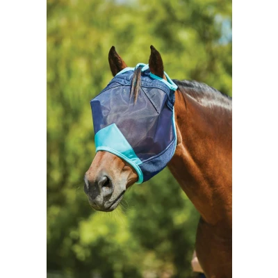 Abbildung von Weatherbeeta Fliegenmaske Comfitec Deluxe Fine Mesh Navy/Türkis Warmblut
