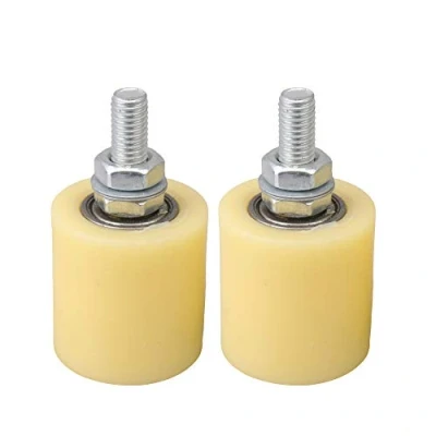 Abbildung von BQLZR Gelb/Silber PP Stahl Flachrollenlager Führungsrad 6200ZZ M10 Schraube für elektrische Schiebetür 2 Stück, M4170626082 40mm