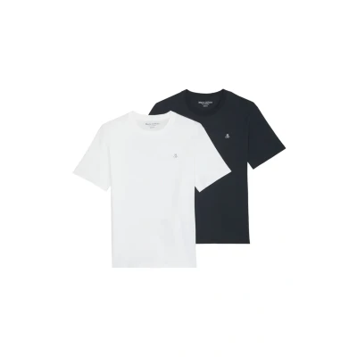 Abbildung von Marc O&#039;Polo 2 PACK Regular Tshirt basic, Herren, Größe: XL, Navy &amp; white