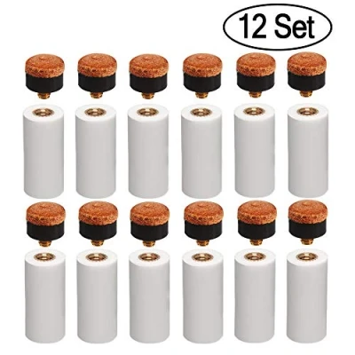 Abbildung von 12Pcs Billard Queue Spitzen,12mm ersatz Schraubspitzen,Harte Pool Tipps Messing Schraub mit Zwinge für Snooker Queues