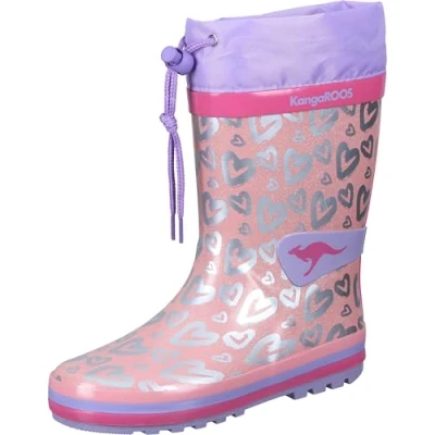Abbildung von KangaROOS Jungen Unisex Kinder K Rain Gummistiefel, Lavender/metallic Heart, 25 EU