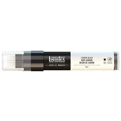 Abbildung von Liquitex 4610337 Professional Paint Acrylfarben Marker, Künstlerpigmente zum Zeichen, Malen auf Papier, Leinwand, Textilien, breite Spitze, Strichstärke 8 15 mm Karbonschwarz