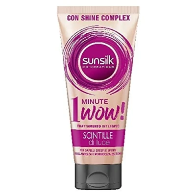 Abbildung von Sunsilk, Intensive Behandlung, 1 Minute Wow, Haarmaske für krauses und stumpfes Haar, mit Shine Complex, Linie Funken, glänzendes, hydratisiertes seidiges ultra schnelle Wirkung, 180 ml