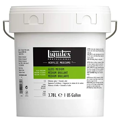 Abbildung von Liquitex 5036 Professional glanz Gel Medium und Frinis für Acrylfarben, erhöht den von Acrylfarben verbessert Farbfilm &amp; Farbtiefe 3,79 Liter Eimer