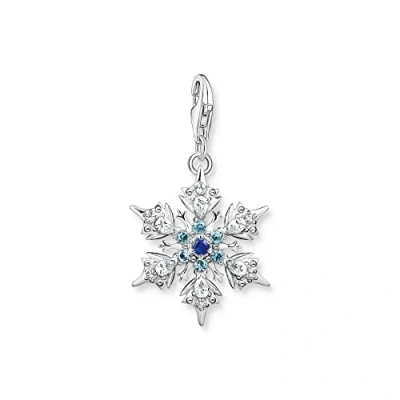 Abbildung von Thomas Sabo Charm Anhänger Schneeflocke mit blauen Steinen 925 Sterlingsilber 1902 945 7