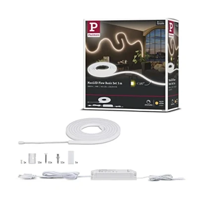 Abbildung von Paulmann 70963 MaxLED Flow Strip 37 Watt LED Stripe Basisset dimmbar 3m Weiß Kunststoff 2700 K Warmweiß