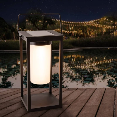 Abbildung von näve LED Solarleuchte »Camping«, 1 flammig, Leuchtmittel Modul fest integriert, mit Henkel, 2 Helligkeitsstufen per Touch, USB Ladeanschluss, schwarz