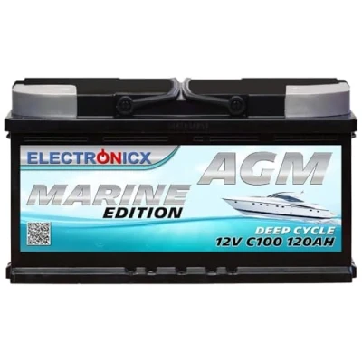Abbildung von Effiziente AGM Batterie 120Ah Marine 12V für Wohnwagen: Optimale Leistung mit Solarbatterie Mover, Ideal Camping, Wohnmobil &amp; Solaranlagen