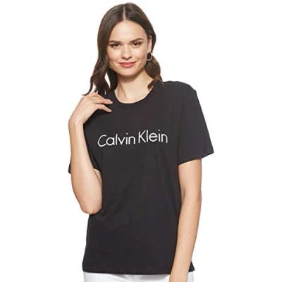 Abbildung von Calvin Klein Underwear Comfort Nachtwäsche Shirt, Damen, Größe: Small, Black/white