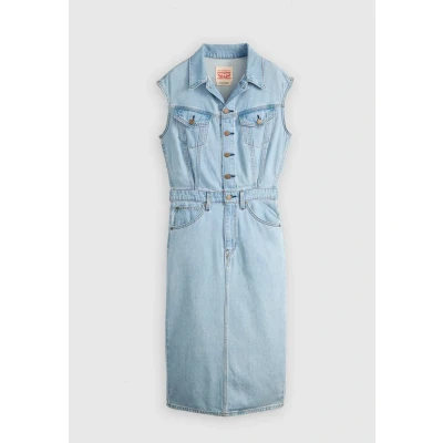 Abbildung von Levi&#039;s Iconic Sleeveless Dress Jeanskleid, Damen, Größe: XS, Wrapped in blue