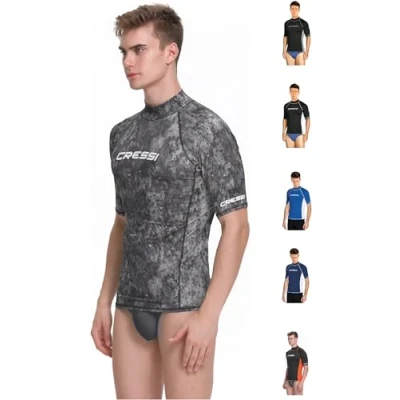 Abbildung von Cressi Rash Guard Man Schützendes Kurzarmshirt für Herren, Ideal Wassersport, aus Speziellem Elastischem Stoff, UV/UPF 50+ Sonnenschutz