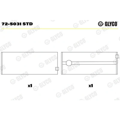 Abbildung von Lagerschalen, Kurbelwelle GLYCO 72 5031 STD