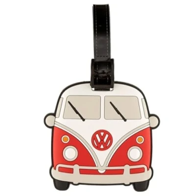 Abbildung von Puckator LUT29 Gepäckanhänger für Volkswagen VW T1 Camper Bus, PVC Rot, Weiß, Schwarz und Orange Height 7.5cm Width 8cm Depth 0.5cm