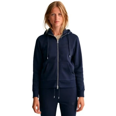 Abbildung von GANT REG Tonal Shield FULL ZIP Sweatjacke, Damen, Größe: Medium, Evening blue