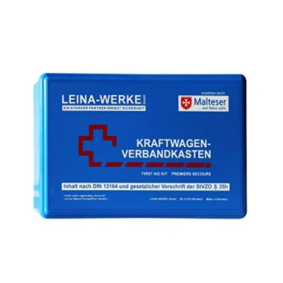 Abbildung von Leina Werke 10006 KFZ Verbandkasten Standard, Blau/Weiß/Rot