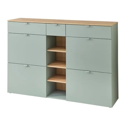 Abbildung von Innostyle Schuhschrank »Bari mit Schubkästen, BxHxT 7148x103x38 cm«, (1 St.), 4 Klappen, 12 Fächer, Softclose, ABS Kantenschutz