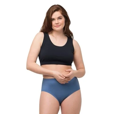 Abbildung von Ulla Popken Damen Bustier T Shirt BH, Marine, 62 64