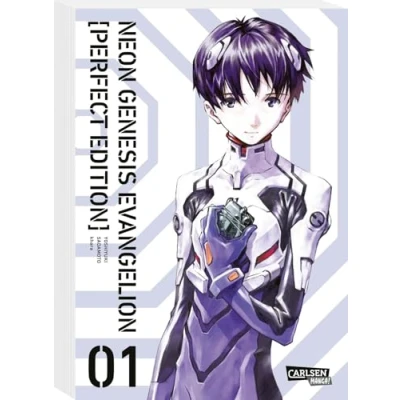 Abbildung von Neon Genesis Evangelion Perfect Edition 1: Neue in 7 Sammelbänden des Mecha Klassikers um jugendliche EVA Piloten, die zur Rettung der Menschheit Kampfroboter steuern.