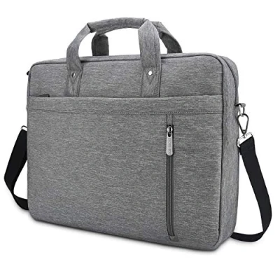 Abbildung von DOB SECHS Laptoptasche 15 15,6 Zoll Aktentaschen Notebooktasche Schulter Tasche für Uni Arbeit Business (Grau)