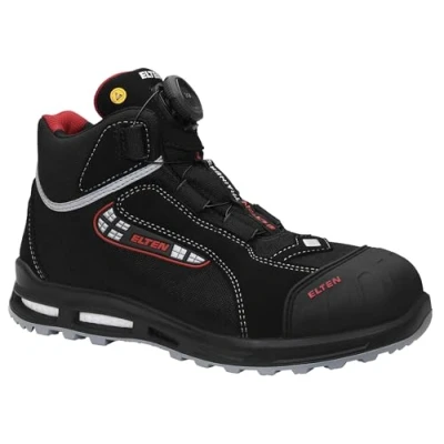 Abbildung von ELTEN Sicherheitsschuhe SANDER XXT Pro BOA ESD S3, Damen und Herren, Textil, Kunststoffkappe (leichter als Stahlkappe), leicht, sportlich, Schwarz/Rot, Größe: 42
