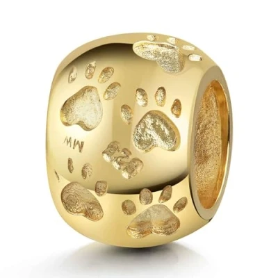 Abbildung von Materia Gold Beads Pfote Silber 925 Tier Anhänger vergoldet für Bead Armband 1686