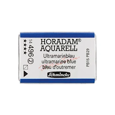 Abbildung von Schmincke HORADAM® AQUARELL feinste Künstler Aquarellfarben, 496 Ultramarinblau, 14 043, 1/1 Näpfchen