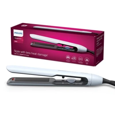 Abbildung von Philips Haarglätter der 5000er Serie mit ThermoShield Technologie, Weiß [Modell BHS520/00]