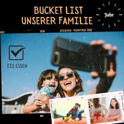 Abbildung von Bucket List unserer Familie: 50 Dinge, die wir in diesem Jahr machen wollen Format 21x21 glänzendes Softcover (Jahreszeiten Familie)