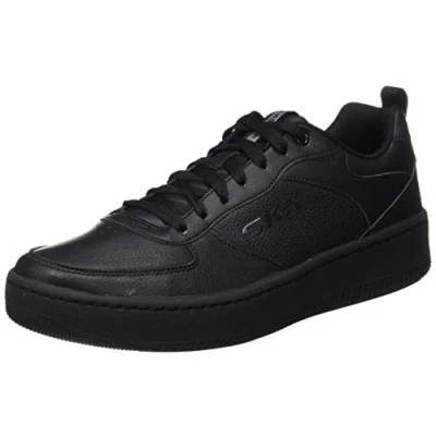 Abbildung von Skechers Herren Sport Court 92 Sneaker, Black Leather/Black Trim, 42.5 EU