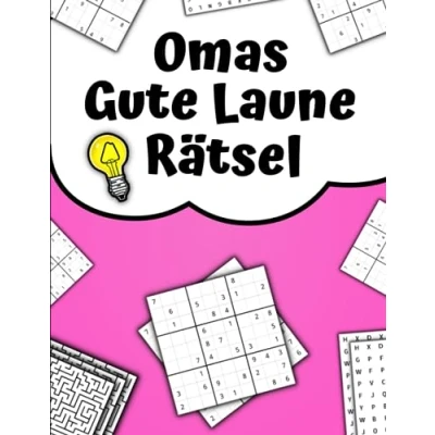 Abbildung von Omas Gute Laune Rätsel: Rätselbuch in großer Schrift, inkl. Wortsuchrätsel, Sudoku und vielem mehr (Geschenk für Oma)