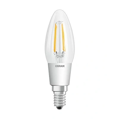 Abbildung von OSRAM STAR+ Dimmbare Filament LED Lampe mit E14 Sockel, Warmweiss (2200K bis 2700K) GLOWdim Effekt, 4.50W, Kerzenform, Ersatz für 40W Glühbirne, klar, SUPERSTAR CLASSIC B