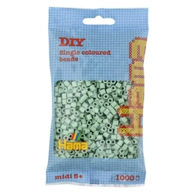 Abbildung von Hama Perlen Beutel ca.1000 Midi Sicherungsperlen Mosaik Deko Kunst &amp; Basteln für kreative Kinder ab 5 Jahren Eukalyptus