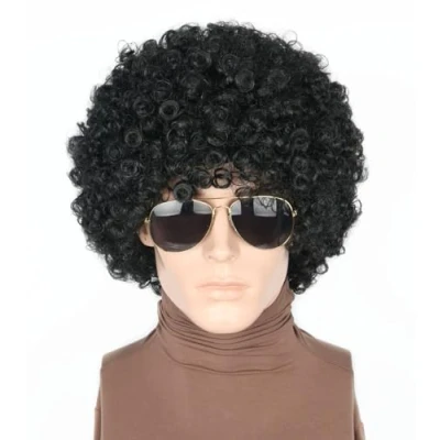 Abbildung von LeMarnia Unisex Erwachsene Schwarz 70er Afro Perücke Halloween Party Kostüm Perücken