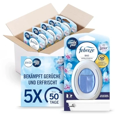 Abbildung von Febreze Bad Lufterfrischer Aprilfrisch, Kontinuierliche Geruchsbekämpfung Und verhinderung, 5 Stück