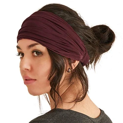 Abbildung von CHARM Stirnband Herren Bandana Damen Kopftuch Hair Band Men Headband Piraten Haarband Männer Sport Weinrot M