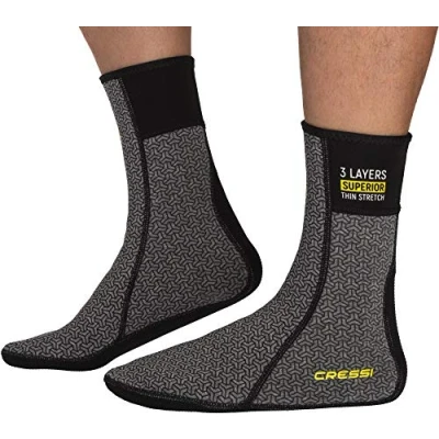 Abbildung von Cressi Unisex Adult Thermal Undersuit Socks Thermostiefel für Trockenanzug, Schwarz/Grau, S