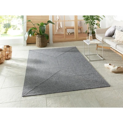 Abbildung von Northrugs Trenzado In &amp; Outdoor Teppich Wetterfest Pflegeleicht Handmade Look für Innen und Außen Gewebter Outdoorteppich Läufer Balkon, Terrasse, Wohnzimmer, Garten Hellgrau, 80x150
