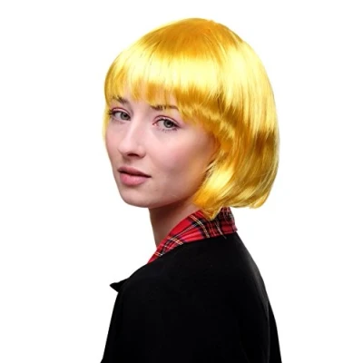 Abbildung von WIG ME UP PW0114 PC2B Perücke Bob kurz &amp; frech GELB Disco Go Party