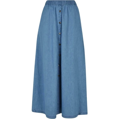 Abbildung von Urban Classics LONG WIDE Light Maxirock, Damen, Größe: 3XL, Skyblue washed